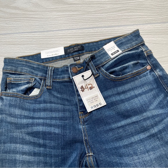 Judy Blue Skinny Fit Midrise JB82106MD Denim Stretch Jeans Women’s size 7/28 New - Picture 10 of 11